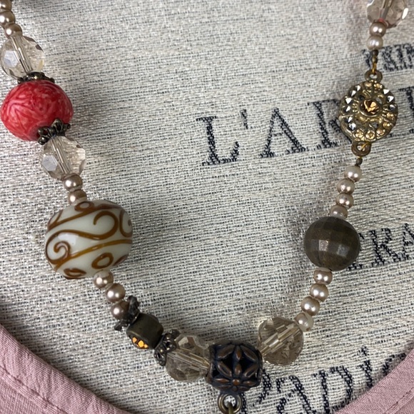 Boho Mixed Chunky Bright Necklace 16" - Picture 3 of 6